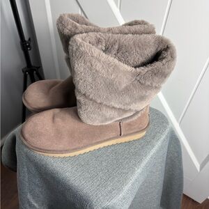 Koolaburra By Uggs Tan Suede Ankle Boots Cozy Women's Boots Size 11